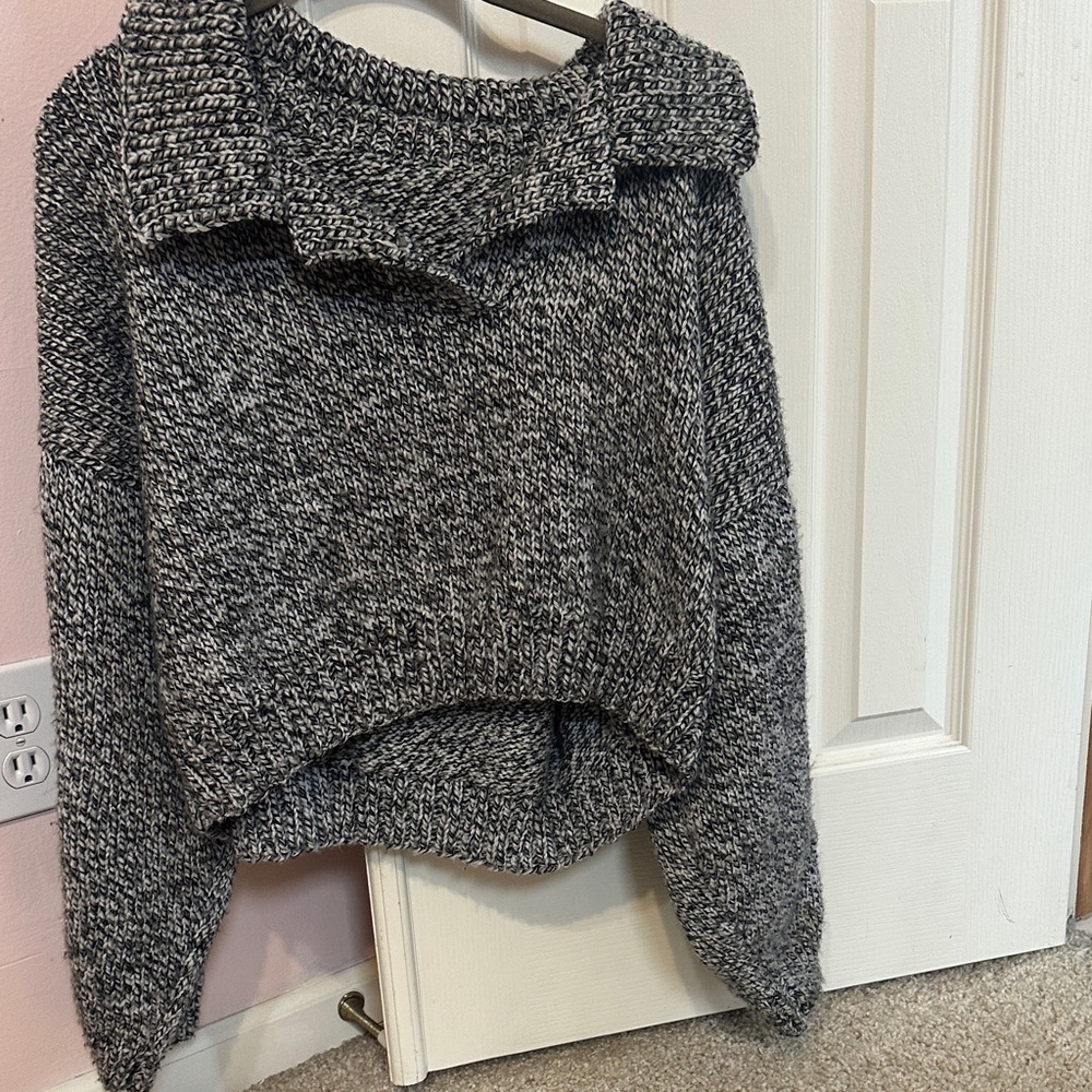 Cozy Black and White Knit Sweater